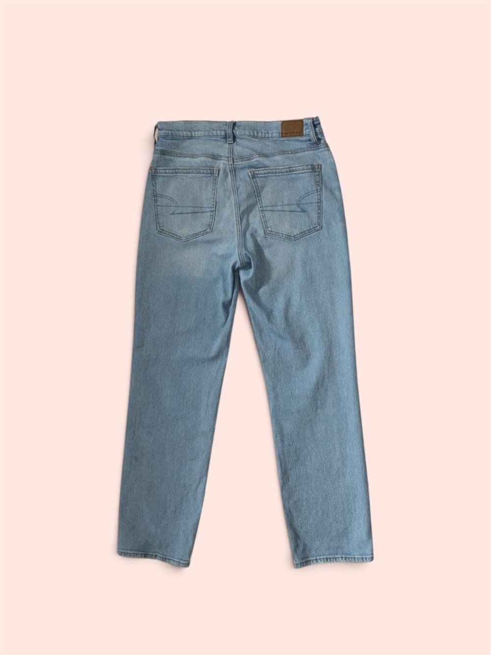 American Eagle Super High-Rise Straight Jeans Light Wash Sz 8